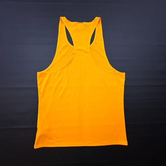 Gymshark Tank Top Mens Large Yellow Raceback Lifting Activewear Stretch Running - Picture 5 of 8